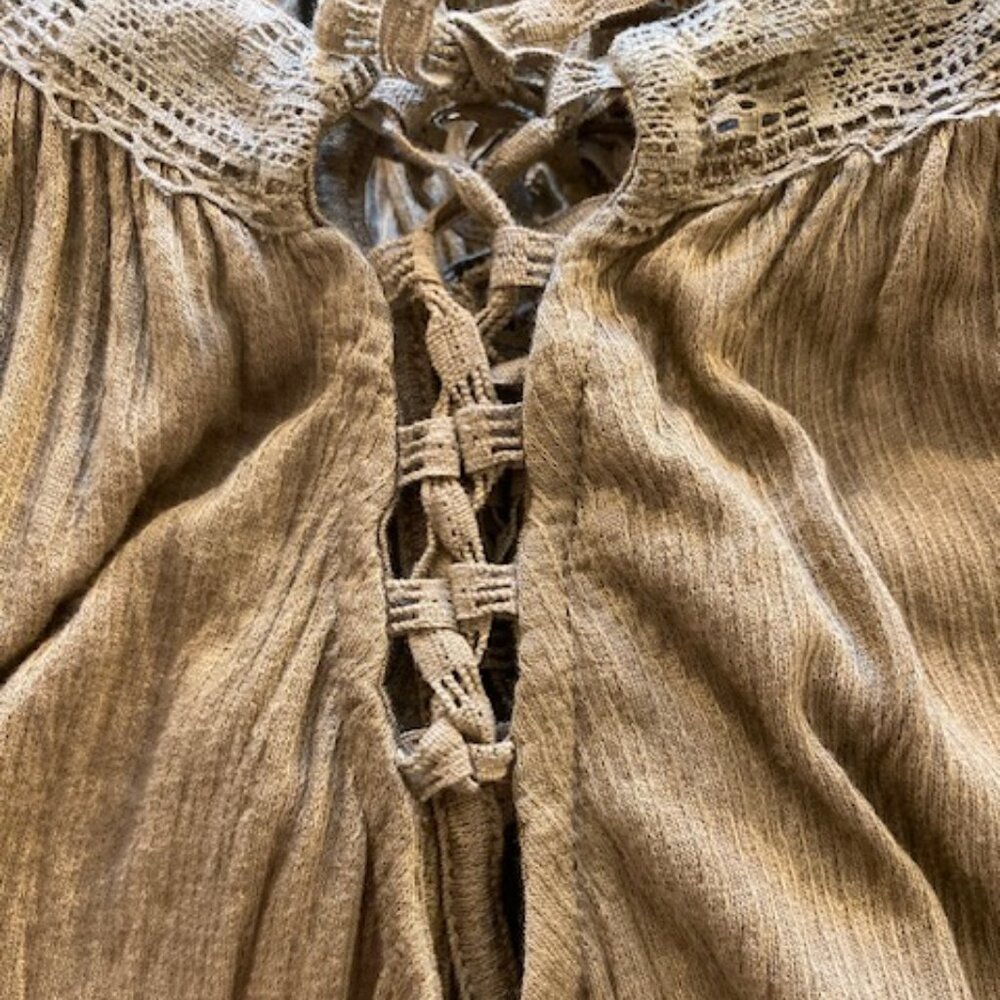 Free People Sweet Thing Tunic Mini Dress Lace Moss Size XS - Picture 7 of 16